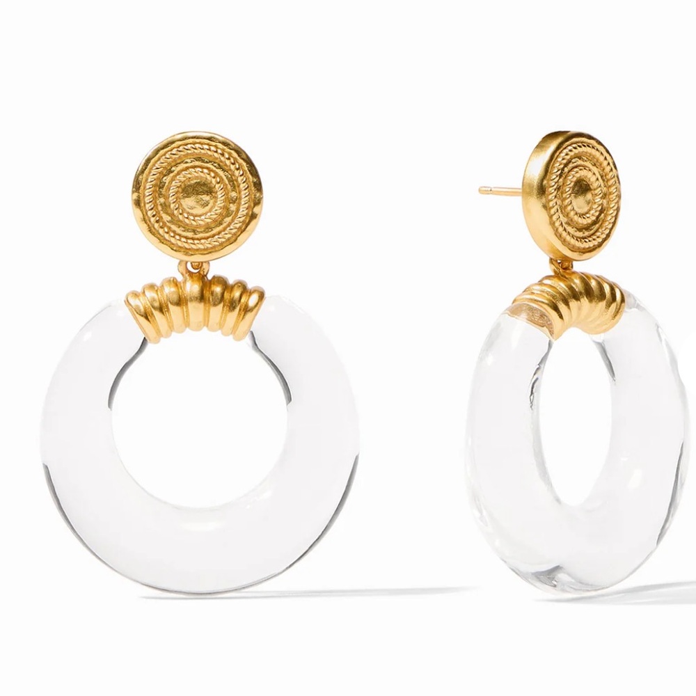 $185 JULIE VOS MADISON STATEMENT EARRINGS clear